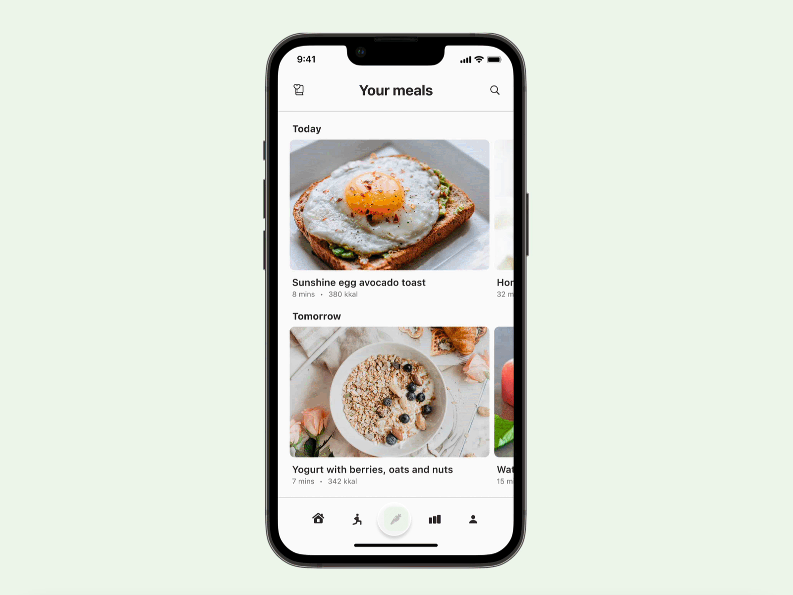 Meals plan fitness app