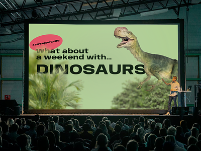A dinosaur family park vacation presentation