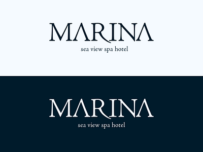 Marina — luxury sea view spa hotel logo booking branding dailyui dailyuichallenge design figma hotel logo logotype luxury hotel reservation spa hotel warmup weekly warm up weeklywarmup