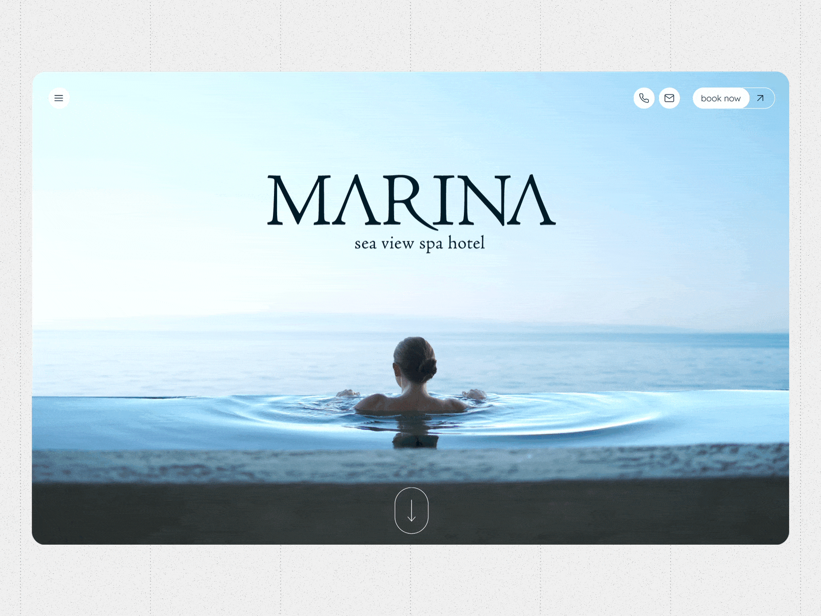 Marina — luxury sea view spa hotel website welcome experience