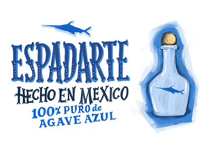 Three-A-Week 01: Tequila brand digital digital paint illustration lettering procreate sketch three a week