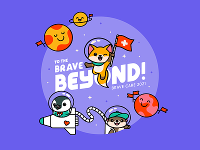 The Brave Beyond! accessibility branding design healthcare illustration inclusivity mascot outer space process space typography