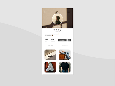 User Profile app design graphic design minimal modern typography ui