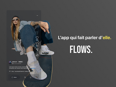 Présentation de FLOWS app application branding design graphic design illustration logo presentation reseau social social media typography ui ux vector