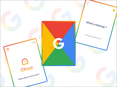 Serious game Google card carte design game google graphic design illustration logo quiz quizz referencement sea seo serious game typography ui ux