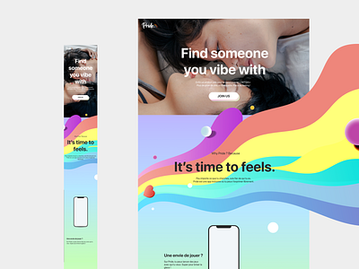 Landing Page Pride. (Partie 2 : UI) app branding design graphic design illustration landing page lgbt logo meet meeting typography ui ux vector web