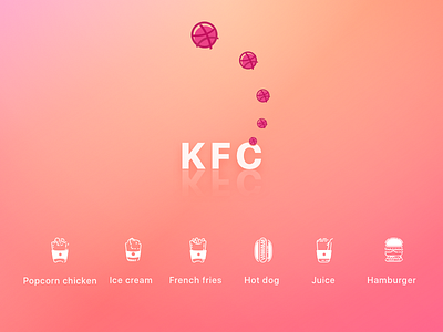KFC color dirbbble food icons invite kfc