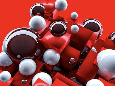 Boxball 3d 3d art abstract abstract art abstraction adobe dimension ball balloons box design dimension glossy illustration material red scene shape white