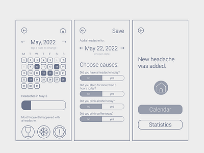 High-Fidelity wireframes for a Mobile App