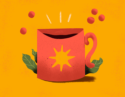 xícara branding coffee design digital painting illustration