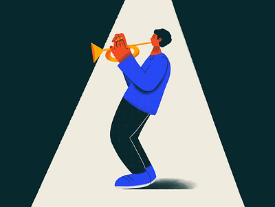 Trumpet character design design digital painting illustration music