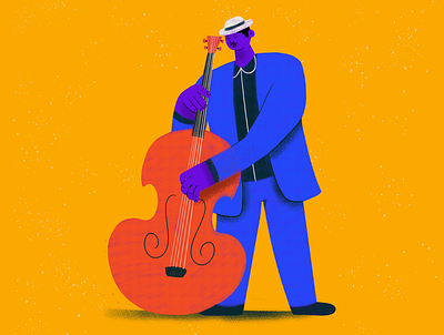 Jazz character design design digital painting illustration jazz music violoncelist