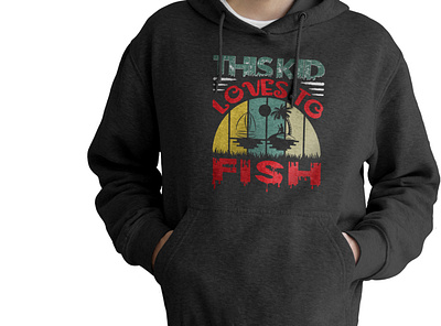 T shirt Loves To Fish stamp