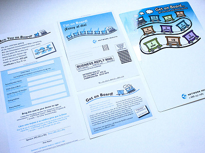 Get on Board direct mail graphic design illustration print