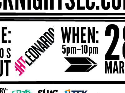 Hack Night SLC Flyer #1 hack league gothic logo night slc typography