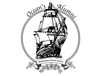 Ocean's Alumni T-Shirt Design ship tshirt tshirt design