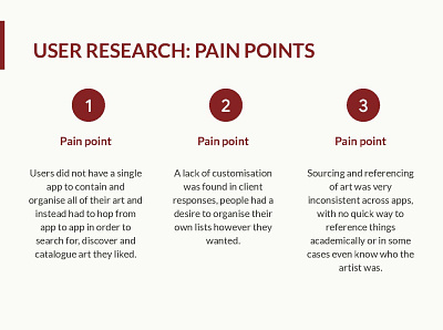 USER RESEARCH: PAIN POINTS ux ux design