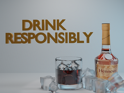 3d test rendering of Hennessy animation 3d animation graphic design motion graphics