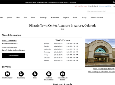 Store Locations | Dillard's | Mockup ecommerce graphic design layout mockup webdesign