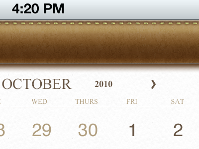 OCTOBER brown calendar gold white