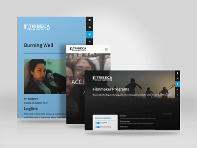 UI Design for Tribeca Film Institute front end design responsive design ui design uiux design web design website design