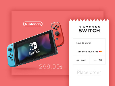 Check Out • UI Design card check daily interface minimal nintendo out red switch ticket ui ux