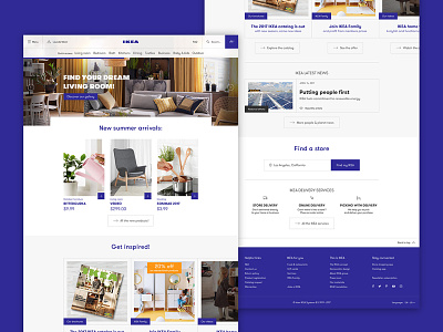 IKEA Landing Page • UI Design blue daily ecommerce ikea interface landing page redesign ui ux