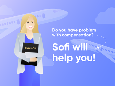 Assistant Sofi branding compensation design flight illustration illustration art plane ui vector women