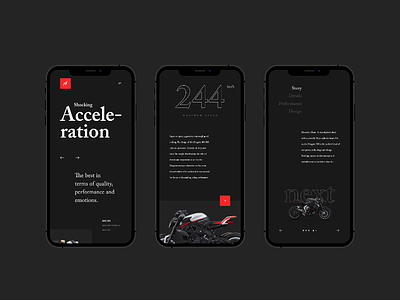 MV Agusta - Mobile agusta black dark mv redesign typography ui ux
