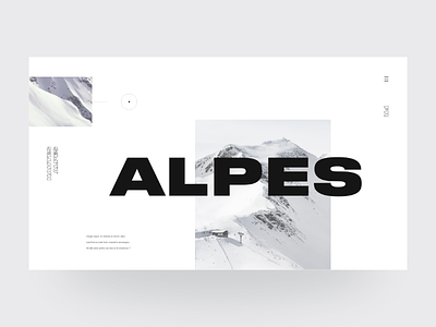 Alpes graphic design interface landing layout minimal ski travel ui web webdesign