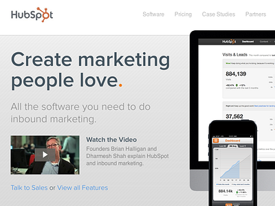 New HubSpot.com Homepage launched homepage hubspot marketing web