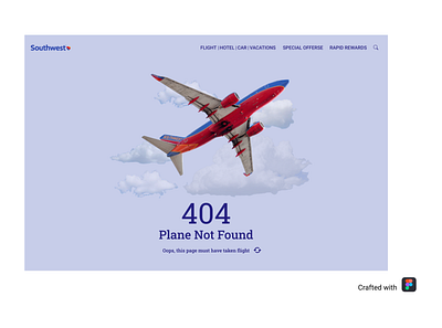 DailyUI #008 404 not found page 008 challenges dailyui design figma recreating southwestairline ui