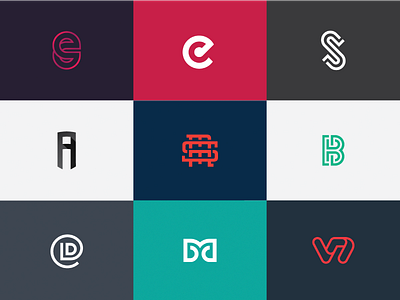 Monograms and Lettermarks Collection b branding collection e identity initial letterform lettermark logo m monogram s