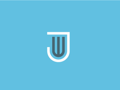 Simple JW Monogram branding identity initial j jw letterform lettermark logo monogram