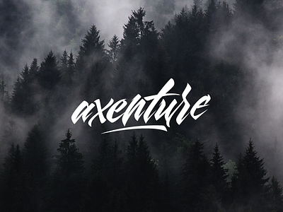 Axenture brush calligraphy font hand lettering logo maxilariz script type typeface