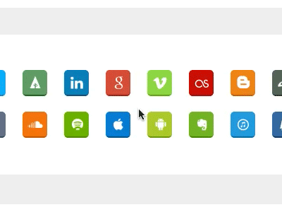 Social Button Animated button buttons clean dribbble icon share simple social social buttons social media tweet ui