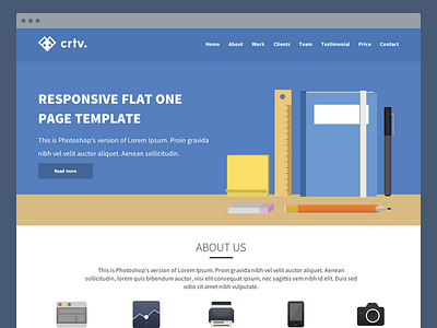 crtv. Template - Launched about clean flat portfolio service site template testimonial theme tools ui website