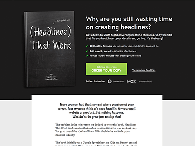 Landing Page for Marketing Book