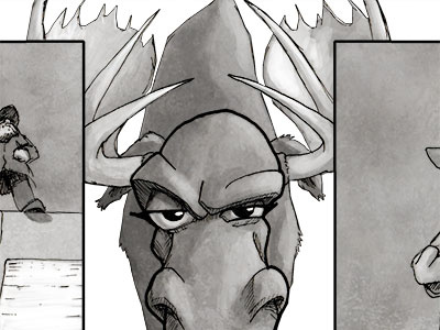 The Moose Riders page 96 comic illustration moose
