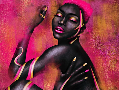 Digital Painting | Nyakim Gatwech art design digitalart digitalpainting digitalportrait drawing figure nyakimgatwech painting portrait procreate queenofdark woman