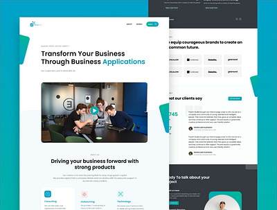 Case Study on banding and landing page Uptechsys branding case study ui