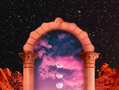 Archway to Paradise collage art design graphic design illustration online photo editor photo editing photo editor photo manipulation