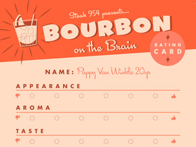 Rating card bourbon retro