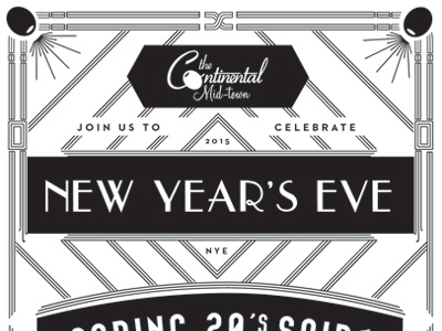 New Year's Eve deco invite art deco great gatsby new years eve