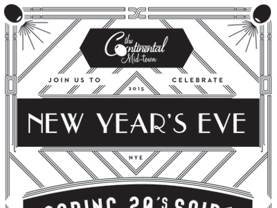 New Year's Eve deco invite