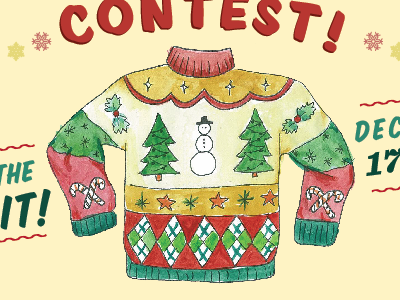 Ugly Sweater Contest christmas holiday party sweater