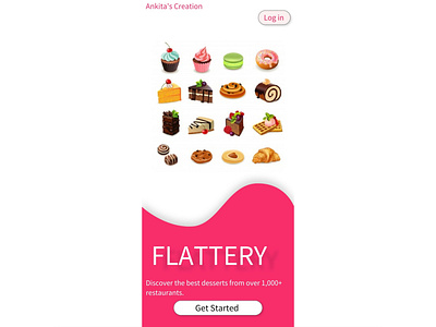 First Page of "FLATTERY" Dessert delivery app