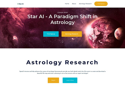 StarAI labs website for Astrology predictions figma graphic design website design