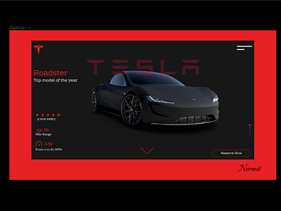 Tesla Roadster website landing page figma graphic design website design