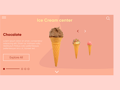 IceCream center landing page design